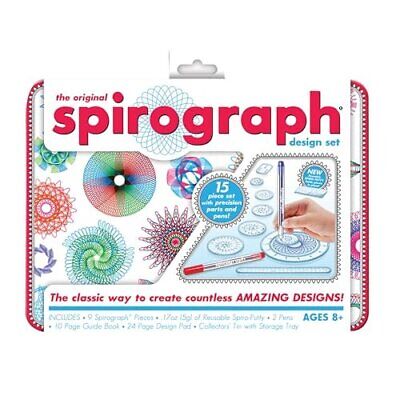 Spirograph Design Set Collectors Tin – Classic Gear Art Kit, Pens, Design Sheet