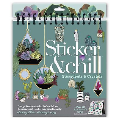 Sticker & Chill Adult Sticker Book – 800+ Repositionable Clings, 10 Scene Pages