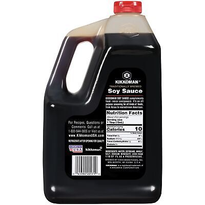 Kikkoman Traditionally Brewed Soy Sauce - All Purpose Seasoning, 1 Gallon