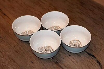 Harry Potter Hogwarts Emblem Bowl Set - 4 White & Grey Ceramic Bowls with Crest