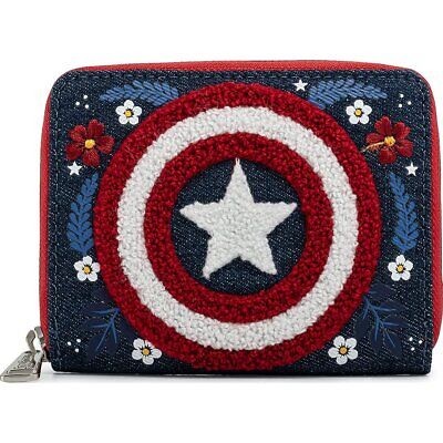 Loungefly x Marvel Captain America 80th Anniversary Floral Shield Wallet