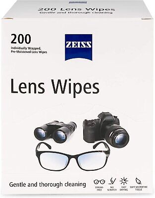 ZEISS Pre-Moistened Lens Cleaning Wipes, 200 Count