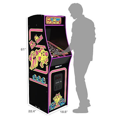 ARCADE1UP Ms. Pacman Deluxe Black Arcade Machine, 5-Foot Cabinet, 14 Games, 17"