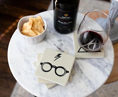 Seven20 Harry Potter Ceramic Coasters Set - 4 Themed Coasters to Protect Tables