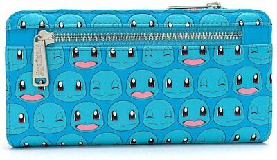 Loungefly x Pokemon Squirtle Faces Faux-Leather Flap Wallet (Blue, One Size)