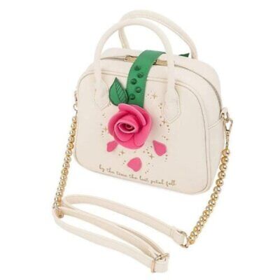 Loungefly Beauty and the Beast Rose Crossbody Bag Off White