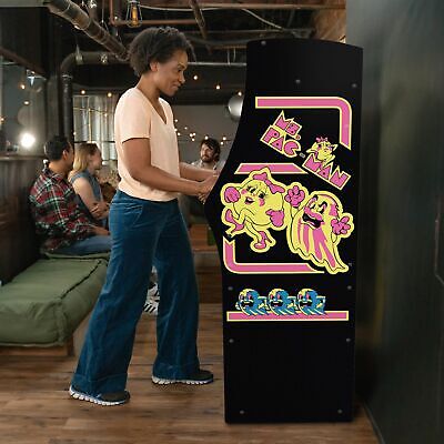 ARCADE1UP Ms. Pacman Deluxe Black Arcade Machine, 5-Foot Cabinet, 14 Games, 17"