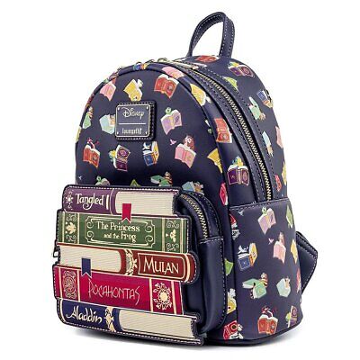 Loungefly Disney Princess Books All Over Print Double Strap Shoulder Bag Purse