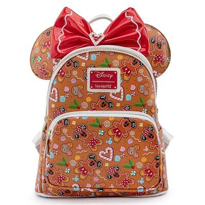 Loungefly Disney Christmas Gingerbread AOP Women's Shoulder Bag Purse with Ears