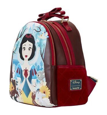 Loungefly Disney Snow White Classic Apple Quilted Velvet Mini Backpack