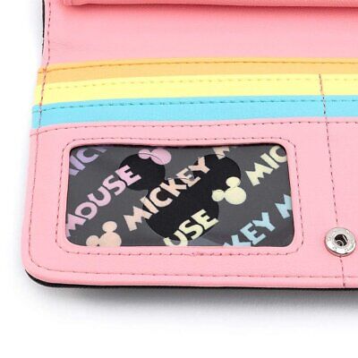 Loungefly x Disney Mickey Mouse Pastel Rainbow Flap Wallet (One Size, Black)