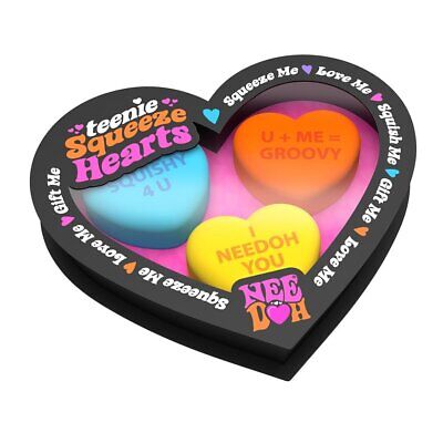 Schylling NeeDoh Teenie Squeeze Hearts - Valentine's Fidget Toy, 3 Mini Globs