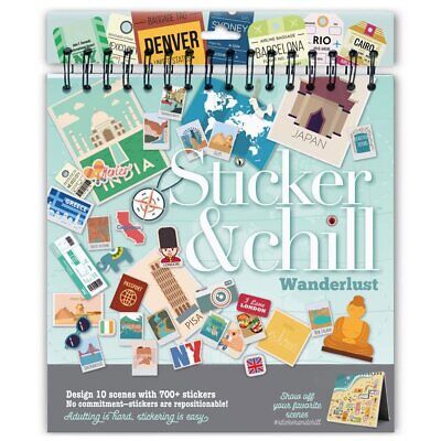 Sticker & Chill Adult Sticker Book – 700+ Repositionable Clings, 10 Scene Pages