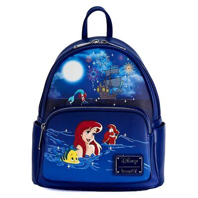 Loungefly The Little Mermaid Ariel Fireworks Mini Backpack Dark Blue