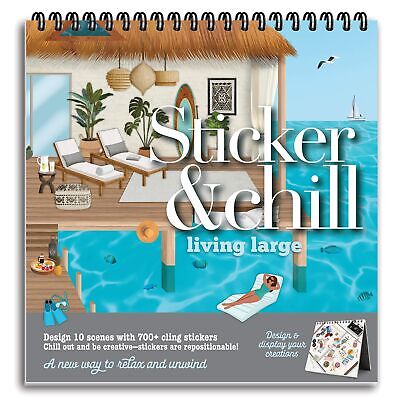 Sticker & Chill Adult Sticker Book – 700+ Repositionable Stickers, 10 Scene Page