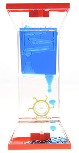 Liquid Motion Bubbler with Spinning Wheel  Relaxing Desk Toy and Stress Reliever Blue