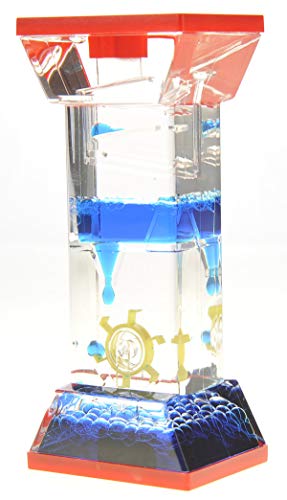 Liquid Motion Bubbler with Spinning Wheel  Relaxing Desk Toy and Stress Reliever Blue