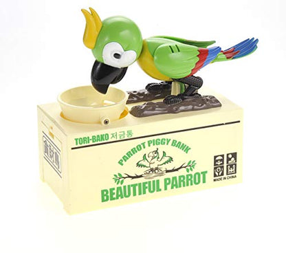 Parrot Coin Bank  Fun and Decorative Savings Jar for Kids and Adults Blue