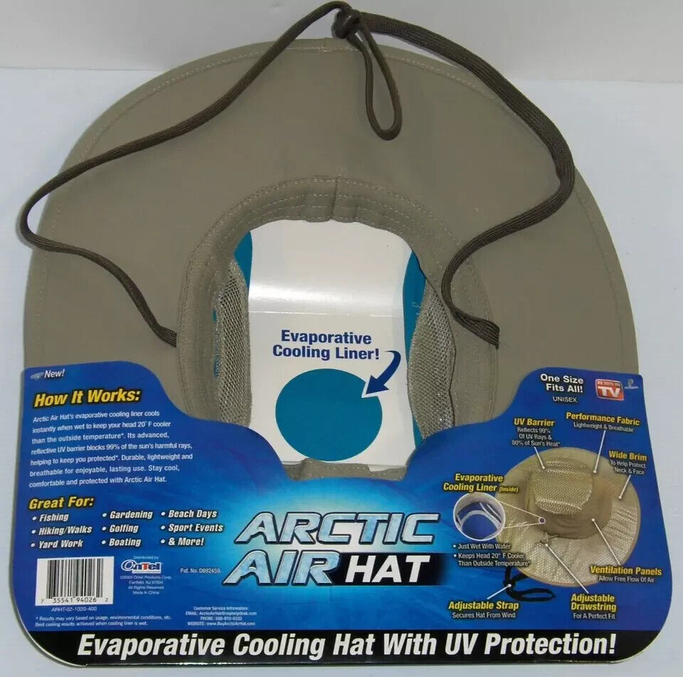 Arctic Air Evaporative Cooling Hat Protection from UV Rays, Adjustable - Sun Hat