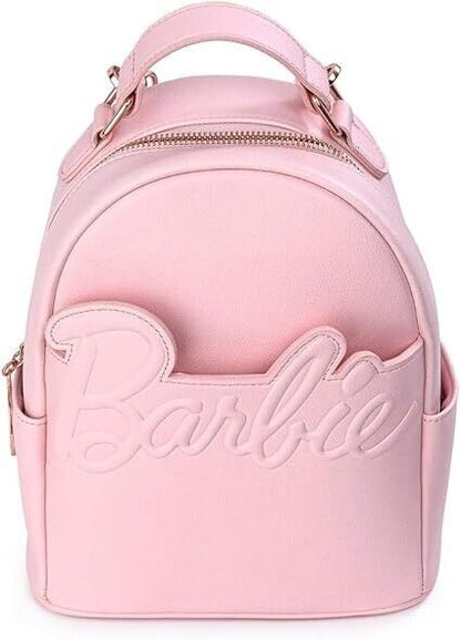 Loungefly Pink Doll Logo Rose Gold Chain strap Convertible Mini Backpack