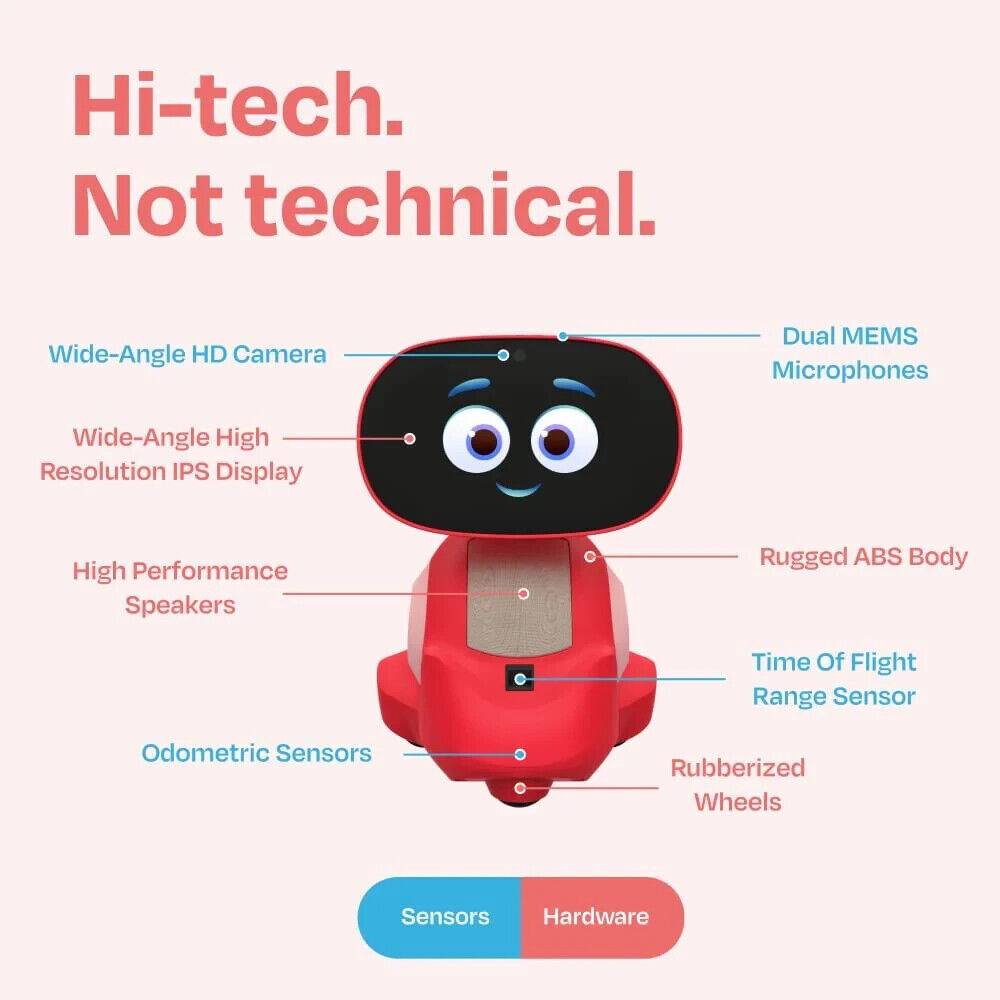 Miko 3 Red: AI STEM Learning Robot for Kids with App & Voice Control