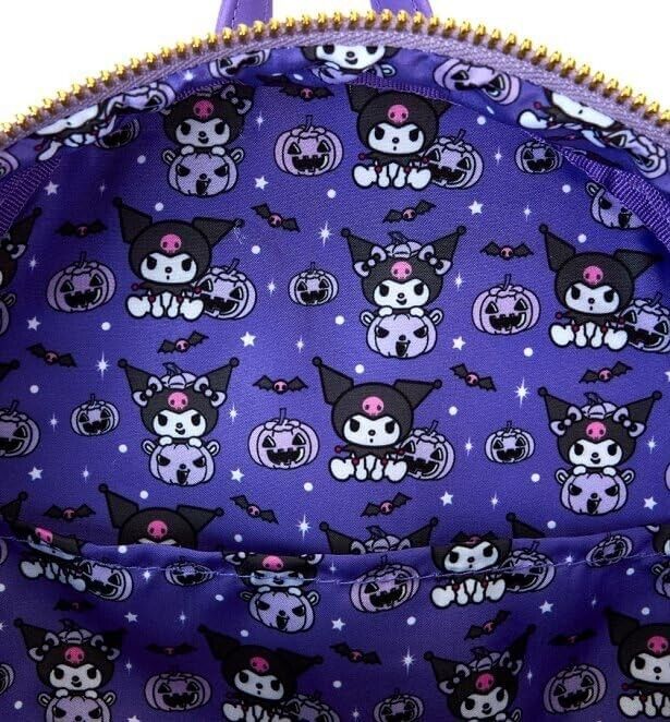 Loungefly Sanrio Kuromi Pumpkin Glow-in-the-Dark Mini Backpack