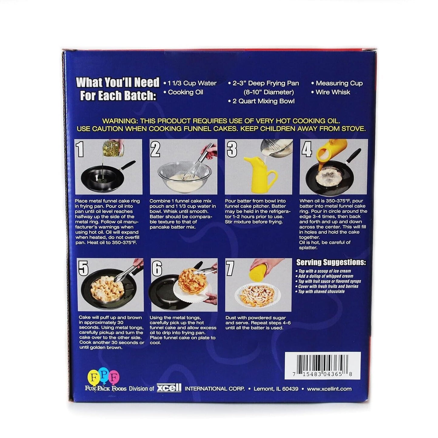 Fun Pack Foods - Carnival Funnel Cakes Deluxe Kit - Includes (2) Original Funnel