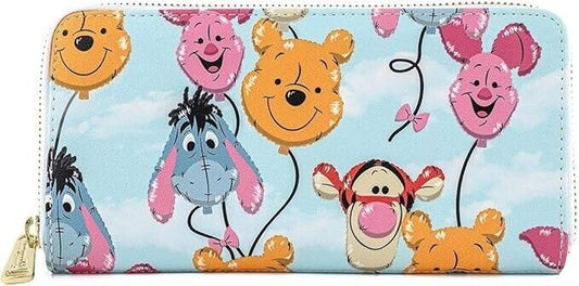 Loungefly Disney Winnie The Pooh Balloon Friends Zip Around Faux Leather Wallet