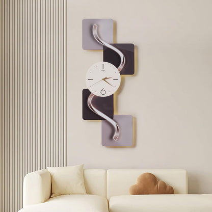 39.4" Silent LED Wall Clock | Modern Abstract Design | Non-Ticking Decor for Living Room & Bedroom