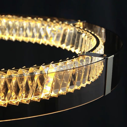 Dimmable Crystal LED Ceiling Light – Modern Flush Mount Chandelier with Remote & 3-Color Ambience