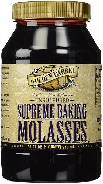 Golden Barrel Unsulphured Supreme Baking/Barbados molasses, 32 Ounce