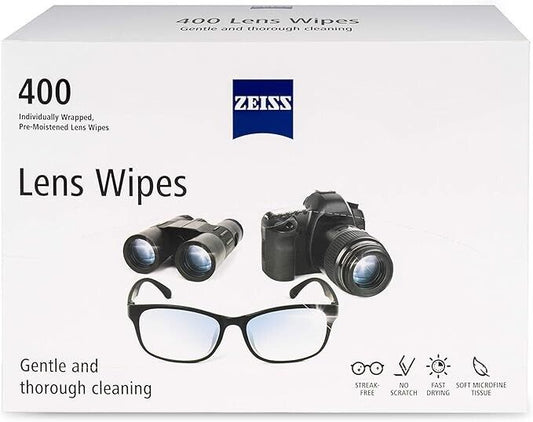 ZEISS Pre-Moistened Alcohol Wipes, Glasses Cleaner, 400 Count