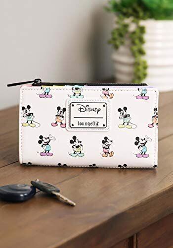 Loungefly Disney Mickey Mouse Pastel Poses All Over Print Flap Wallet