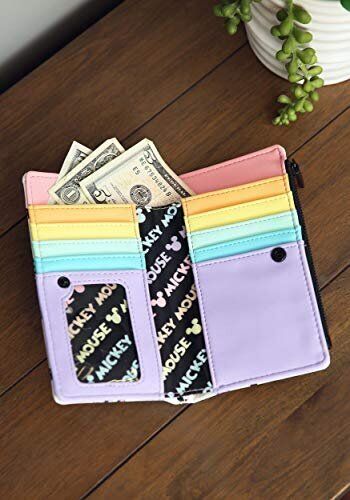 Loungefly Disney Mickey Mouse Pastel Poses All Over Print Flap Wallet