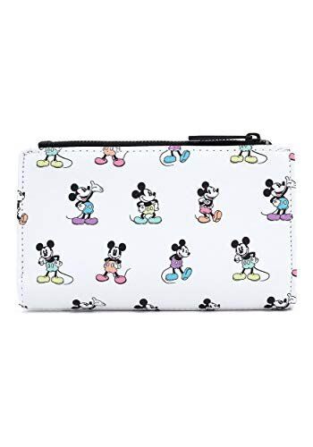 Loungefly Disney Mickey Mouse Pastel Poses All Over Print Flap Wallet