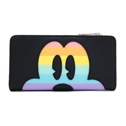 Loungefly x Disney Mickey Mouse Pastel Rainbow Flap Wallet (One Size, Black)