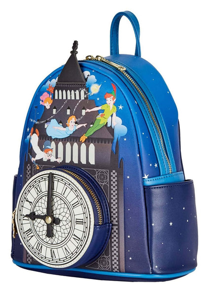 Loungefly Disney Peter Pan Glow Clock Shoulder Bag Purse, Double Strap, Multi