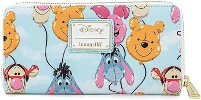 Loungefly Disney Winnie The Pooh Balloon Friends Zip Around Faux Leather Wallet