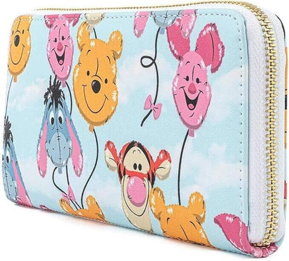 Loungefly Disney Winnie The Pooh Balloon Friends Zip Around Faux Leather Wallet