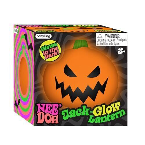 NeeDoh Jack-Glow-Lantern Sensory Fidget Toy - Soft Stress Ball, Ages 3+