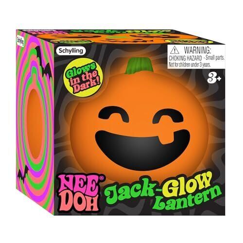 NeeDoh Jack-Glow-Lantern Sensory Fidget Toy - Soft Stress Ball, Ages 3+