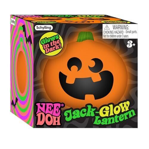 NeeDoh Jack-Glow-Lantern Sensory Fidget Toy - Soft Stress Ball, Ages 3+