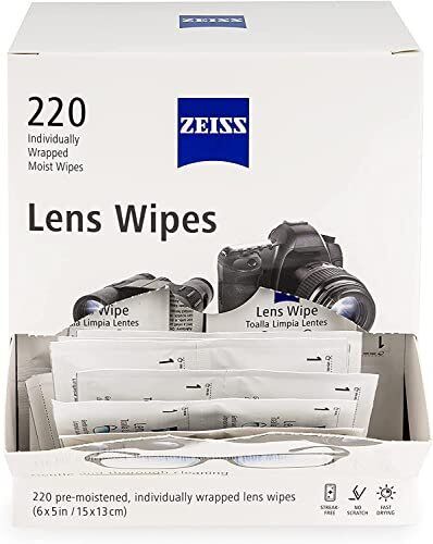 Zeiss Lens Wipes, White, 220 Count