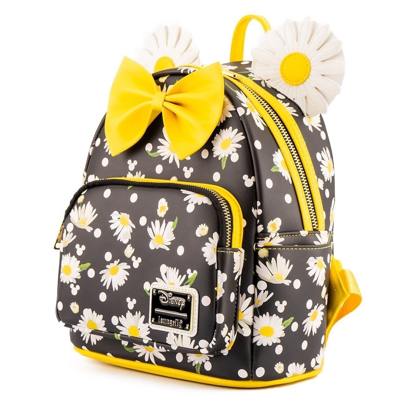 Loungefly Minnie Mouse Daisies Mini Backpack BlackWhiteYellow