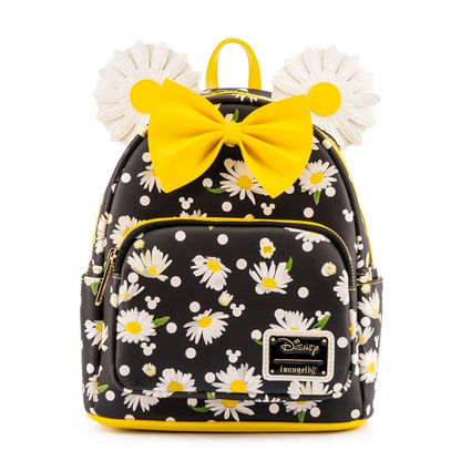 Loungefly Minnie Mouse Daisies Mini Backpack BlackWhiteYellow