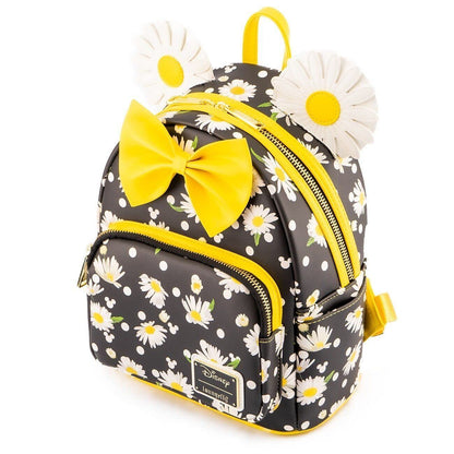 Loungefly Minnie Mouse Daisies Mini Backpack BlackWhiteYellow