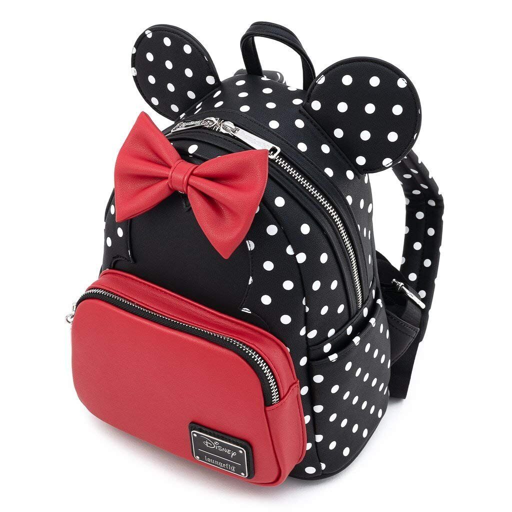 Loungefly Disney Minnie Mouse Polka Dot Womens Double Strap Shoulder Bag Purse