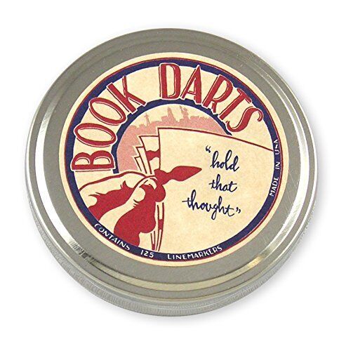 Book Darts 125 Count Tin Bronze Bookmarks - Line Book Markers