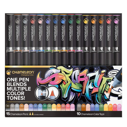 Chameleon Art 25-Pen Deluxe Set: 15 Pens + 10 Color Tops