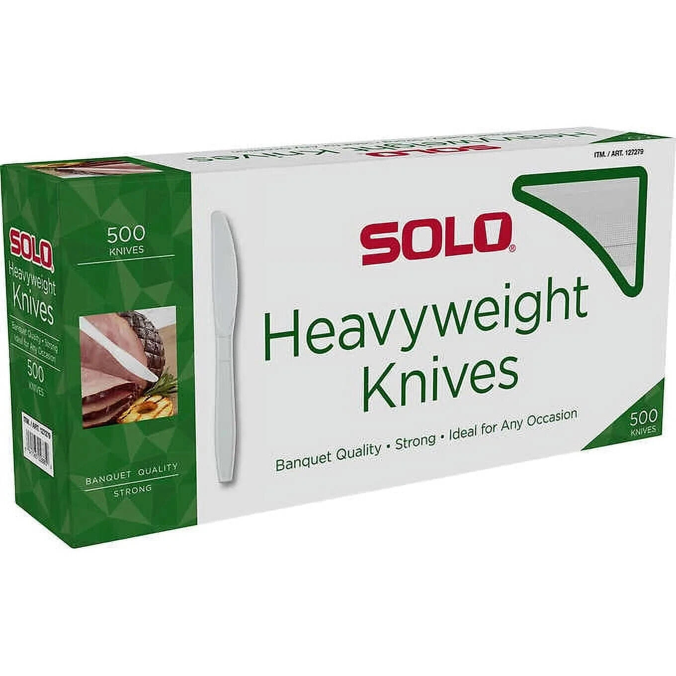 Solo Heavyweight Plastic Knife, White, 500 ct